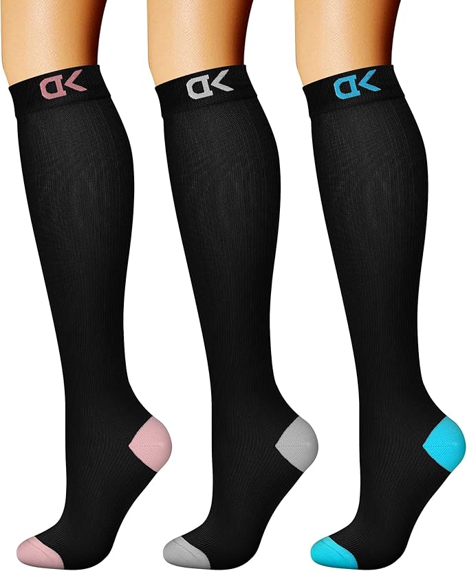 CHARMKING Compression Socks for Women & Men Circulation (3 Pairs) 15-20 mmHg is Best Support for Athletic Running Cycling by CHARMKING