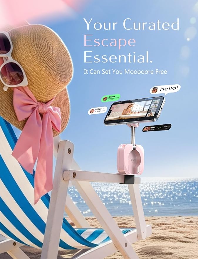 LISEN Airplane Travel Essentials for Flying Airplane Phone Holder for Desk | Pink Office Desk Accessories And Decor Room Decor For Women Airplane Gadgets For Long Flights Magsafe Phone Accessories - Image 6