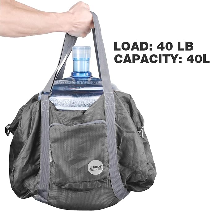 WANDF Foldable Personal Item Bag, Carry on Travel Duffle Bag | Frontier Airline Underseat Fit, 18x14x8 inches, Weekend Overnight Trips, Packable - Image 5
