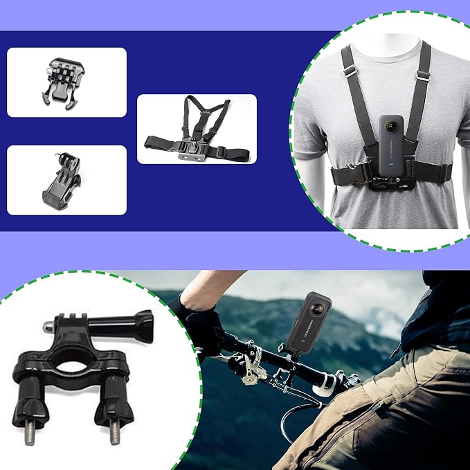 44 in 1 Action Camera Accessory Combo Kit -Compatible with Insta360 One X4,X3,X2，One R, X，for Gopro Here 10,11 - Image 3