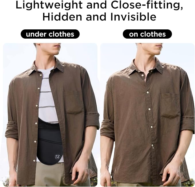 Crossbody Bag for Men Women Anti-Theft Money Belt for Travel Hidden Slim Passport Holder Mini Sling Bag Chest Belt Under Clothes to Protect Cash, Credit Cards, Phone - Image 3