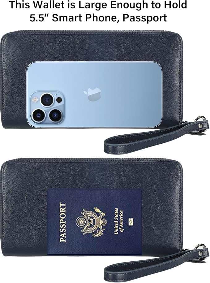Small Compact Women Wallet RFID Blocking Genuine Leather Bifold Purse with ID Windows - Image 7