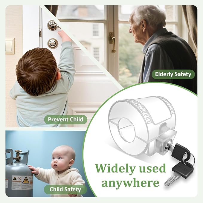 Child Proof Door Knob Cover Lock – Prevents Turning of Door Knob and Access to Keyhole, Can be Used for Home Rentals, Evictions, Job Sites & More – Keyed Alike(Transparent) - Image 5