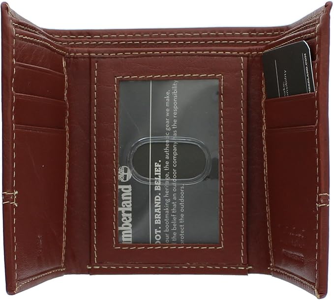 Timberland Men's Genuine Leather RFID Blocking Trifold Wallet - Image 4