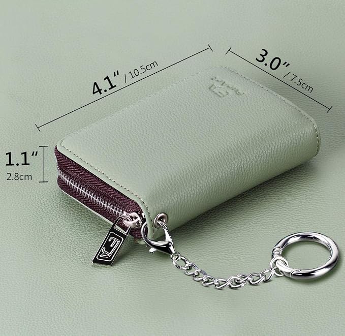 FurArt Zipper Wallet Women RFID Credit Card Holder keychain Wallet | ID Window RFID Blocking Compact Small business 15/16 slots - Image 6