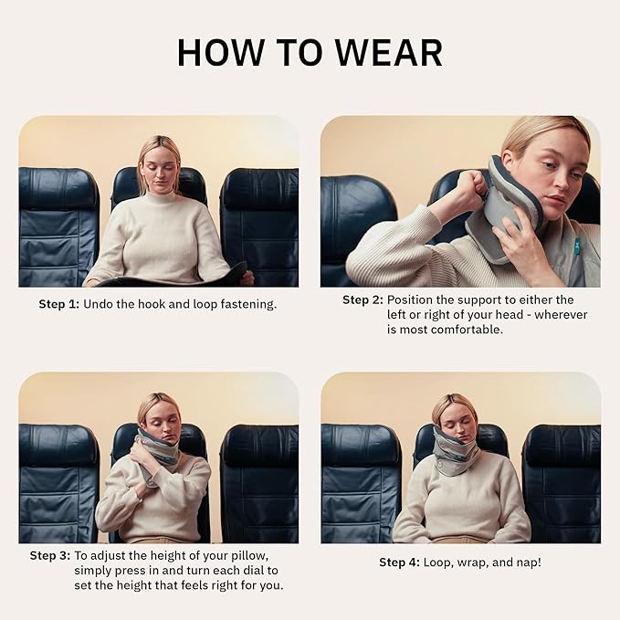 Trtl Pillow Plus - Airplane Neck Pillow for Traveling - Height-Adjustable, Breathable Travel Pillow for Head and Neck Support While on Planes, Cars, and Trains - Machine Washable - Image 6