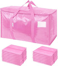TICONN 16 Pack Extra Large Moving Bags Heavy Duty with Zippers & Carrying Handles, Durable Storage Bags Moving Boxes for Closet Organizers and Storage (16 Pack, Pink) by TICONN
