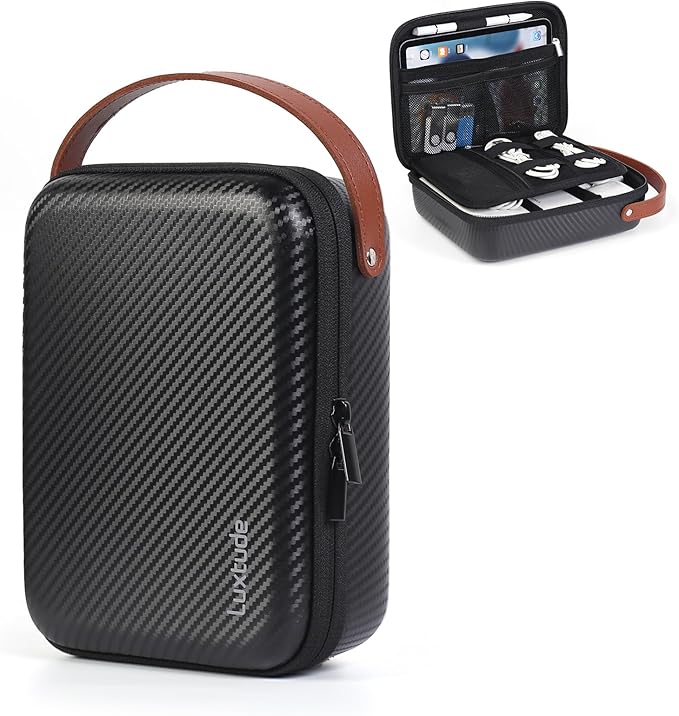 Electronics Organizer Travel Case for Chargers and Cords | Hard Case for Electronics, Portable Tech Bag, Travel Essentials for Chargers/Mouse/USB Drives/SD Cards, Tech Gifts by Luxtude