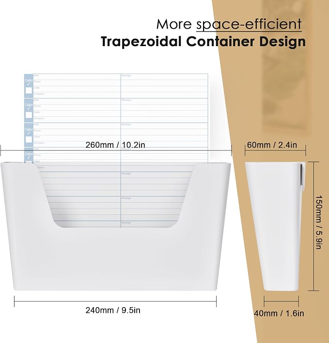 YOHOM Adhesive File Holder Plastic Document Folder Door No Drilling Mount Mail Magazine Organizer A4 Filing Envelopes Folder, Office Wall Mount Single Pocket (WHITE, 3 PCS) - Image 4