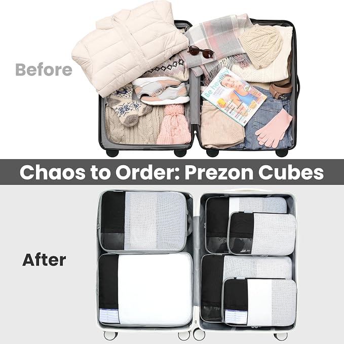 Compression Packing Cubes for Travel, Lightweight Vacation Travel Essentials, Travel Accessories for Suitcase Organizer Bags Set, Durable Luggage Organizer - Image 8