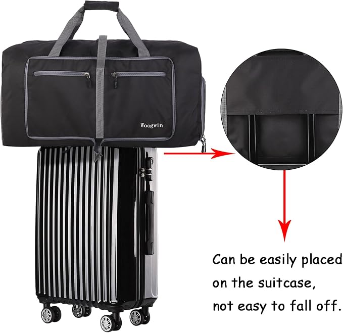 Woogwin Travel Duffel Bag Large Foldable Waterproof Overnight Bag for Beach Swim Bags Pool Sports Gym - Image 3