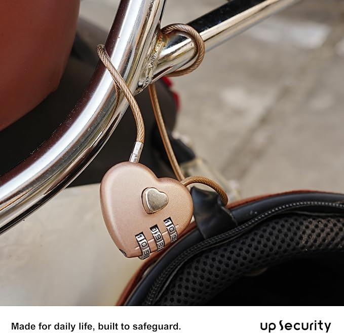 Cable Locks with Combination, Combo Lock with Cable, Small Padlock Combination, for Travel Luggage, Bag, Bike Helmet, Pet Cage, Cabinet, French Refrigerator Door, Pool Gate, Outdoor Fence - Image 6