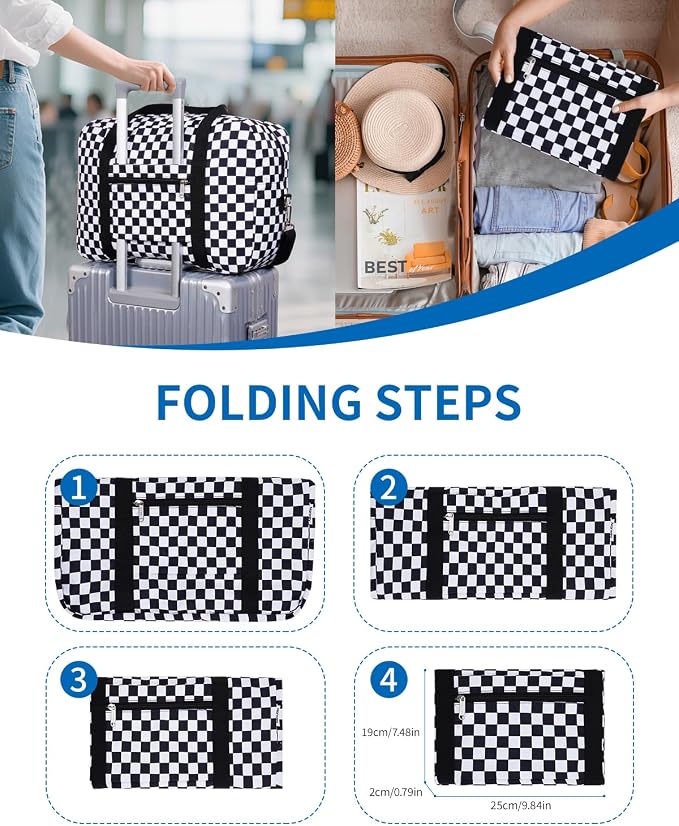 For Spirit Airlines Personal Item Bag Foldable Travel Duffel Bag Tote Carry on Luggage Duffle Overnight for Women and Men - Image 6