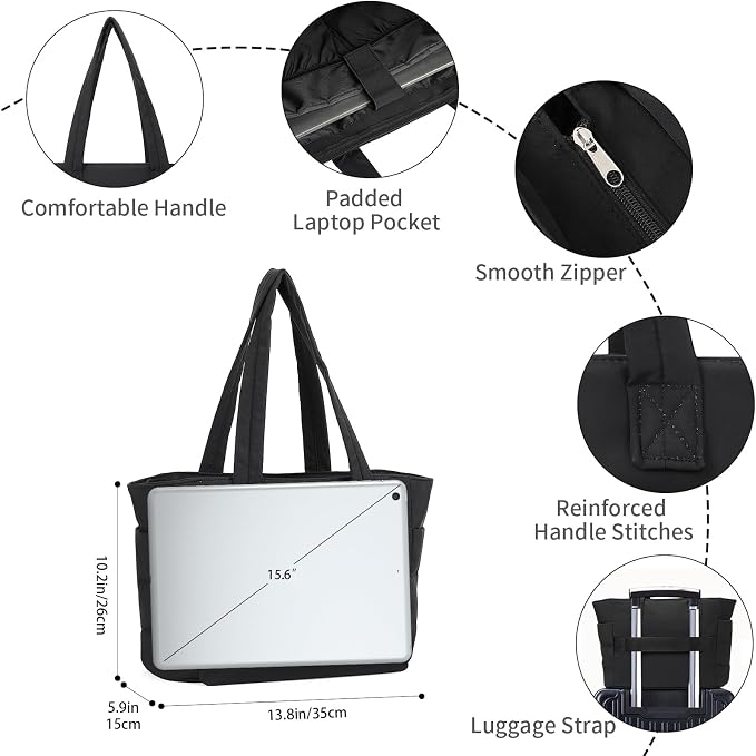 Corduroy Tote Bag for Women Crossbody Bags Lightweight Handbags Shoulder Bag with Zipper Pockets for Work Shopping - Image 3