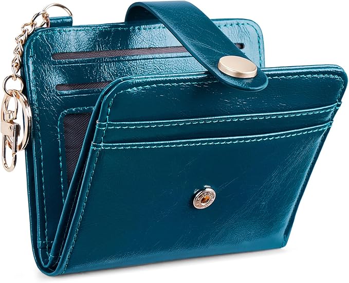 POIUGOYA Slim Wallet for Women,RFID Blocking Bifold Credit Card Holder with Zipper Coin Pocket,ID Window,Keychain by WELCOMEPOIUGOYA