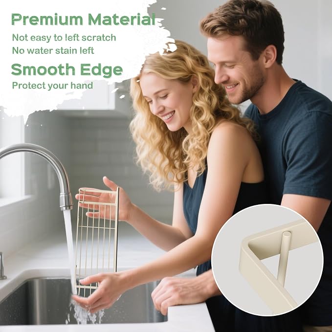 5 Pack Multifunctional Magnetic Shelves for Refrigerator Spice Rack & Washing Machine Organize, Include Paper Towel Holder, Kitchen Utensil Hanger and Hooks, Strong Magnet for Secure Hold (Cream) - Image 3