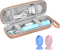 Travel Case for Oral-B/Oral-B Pro/Phlips Sonicare Electric Toothbrush with 2pcs Toothbrush Heads Cover Cap, Portable Hard Protective Storage Bag with Accessories Storage (Gold) by TUNYINSH