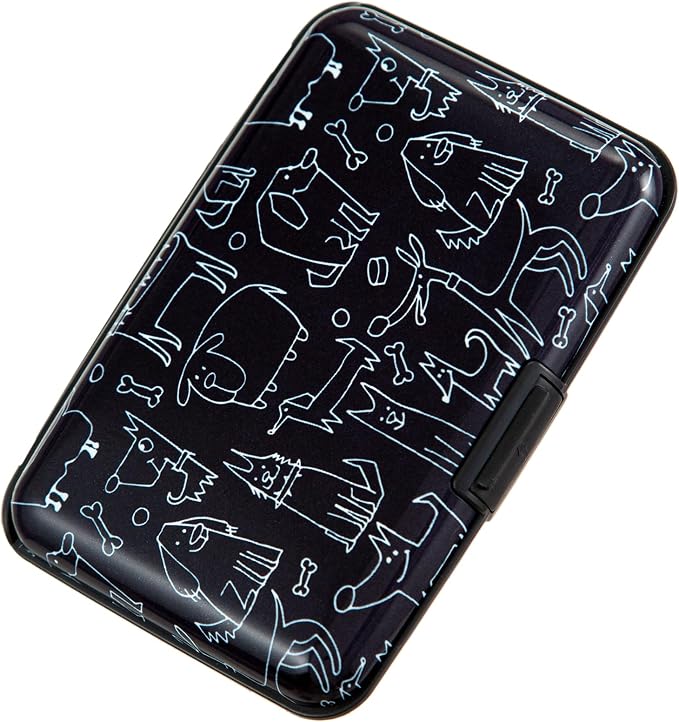 Credit Card Holder Wallet for Women Men RFID Blocking Small Metal Business Aluminum Protector Sleeves Slim Mini Cards Case (Black Funny Dogs Collection) - Image 8