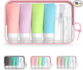 16-Piece Silicone Travel Bottles Set – TSA Approved Leakproof Toiletry Kit with Flat Easy-Squeeze Bottles, Pump & Spray, Waterproof Bag | 16-Piece Silicone Bottles Set,TSA Approved Leakproof,Easy-Squeeze Bottles,Come with Pump,Spray bottles and Waterpr... by KLKE