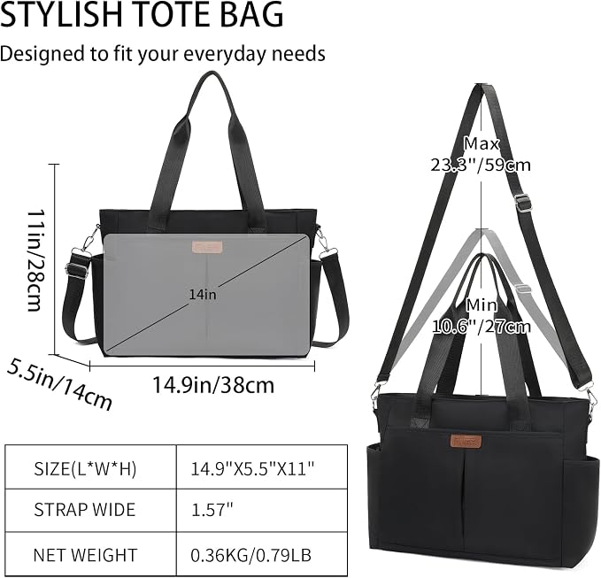 Corduroy Tote Bag for Women Crossbody Bags Lightweight Handbags Shoulder Bag with Zipper Pockets for Work Shopping - Image 3