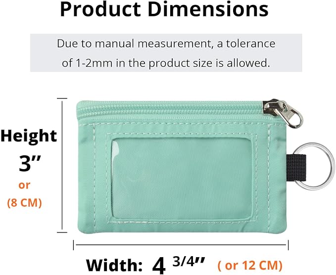 RFID Blocking Travel Wallet with Adjustable Lanyard, Small Nylon Zipper Pouch and Badge Holder for ID, Credit Cards, Cash, Keys, Commuters (Mint Aqua) - Image 3