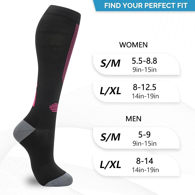 fenglaoda Compression Socks for Women Men 3 Pairs Graduated Compression Support Circulation Socks for Nurses - Image 4