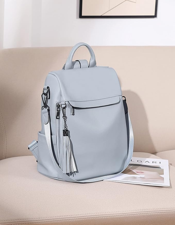 Telena Backpack Purse for Women, PU Leather Anti Theft Travel Purse Shoulder Bags with Tassel - Image 2