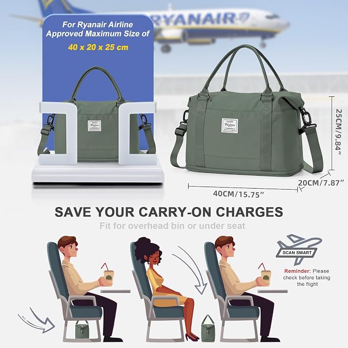 Travel Duffel Bag, Sports Tote Gym Bag, Shoulder Weekender Overnight Bag for Women - Image 5