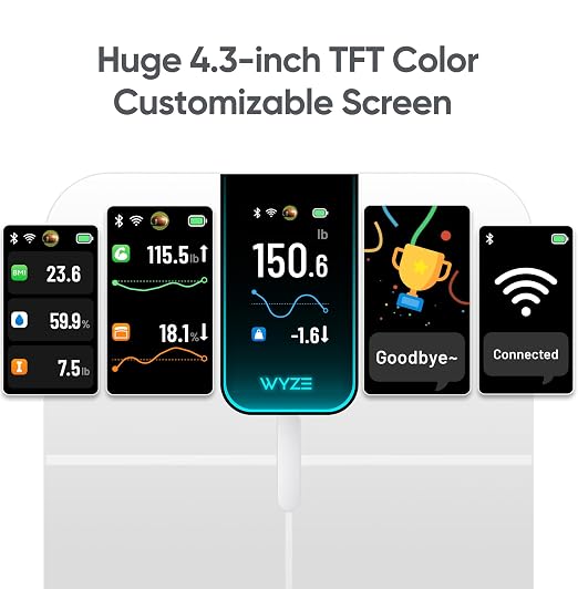 Wyze Smart Scale Ultra with 4.3" Color Display | Wi-Fi & Bluetooth Sync, Customizable Screen, Tracks 13 metrics, Heart Rate Tracking, Baby/Pet/Luggage Mode - Image 3