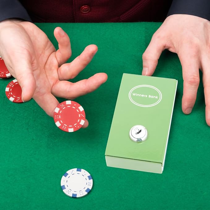 Reallnaive 1 Pack Metal Box for Gamblers Pocket Sized Winner Bank Casino Cash Box with 2 Keys Portable Casino Money Safe strongbox for Cash Saving Go Home Money Gifts(Mint Green,Classic) - Image 7