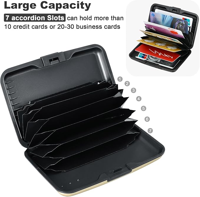 Mini RFID Aluminum Wallet Credit Cards Holder Business Card Case Metal ID Case for Men Women（Beach - Image 5