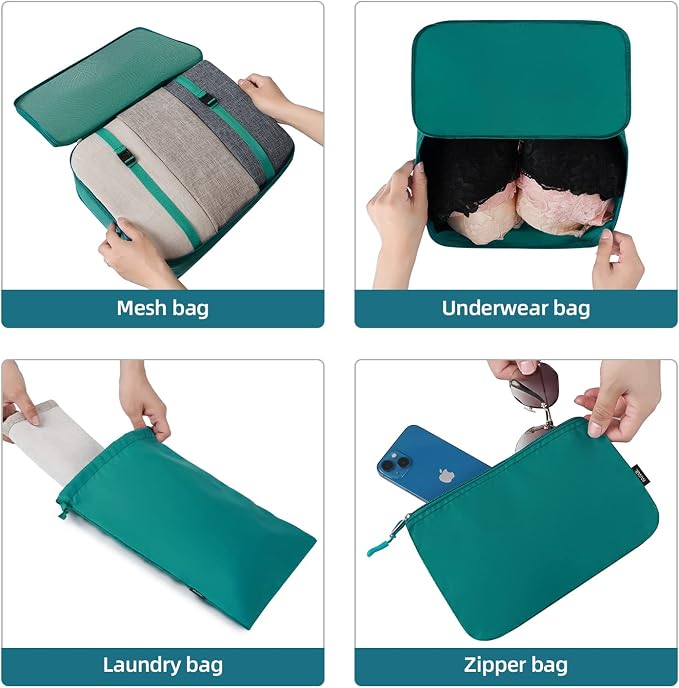 BAGAIL 6 Set/8 Set/10 Set Packing Cubes Various Sizes Packing Organizer for Travel Accessories Luggage Carry On Suitcase - Image 6