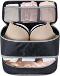 Cambond Travel Underwear Organizer Bag - Bra Organizers for Luggage | Fits A to 36D, 4-in-1 Soft Double Layer, Compression Zip Design, Expandable Compartments Keep Clothes Sorted, Luggage Tidy by Cambond