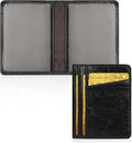 Unaone Slim Minimalist Wallet - Premium Leather Card Holder RFID Blocking Card Case with 8 Card Slots and 2 ID Window, Crackle Black by Unaone