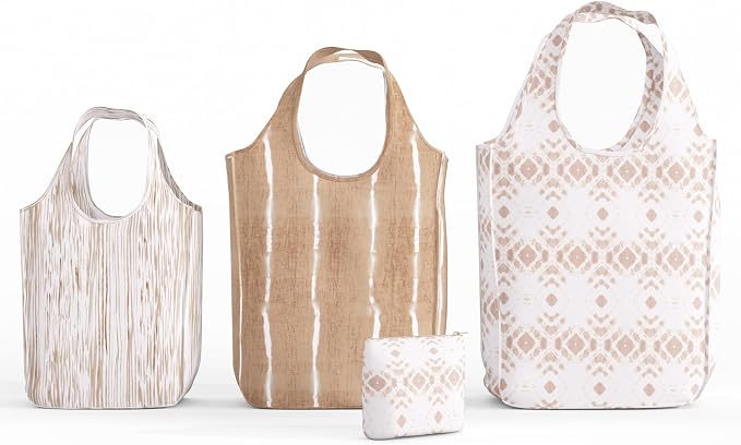 Pure Sage Reusable Grocery Bag - Stylish Shopping Bags for Groceries - Foldable Tote Bag by PureSage