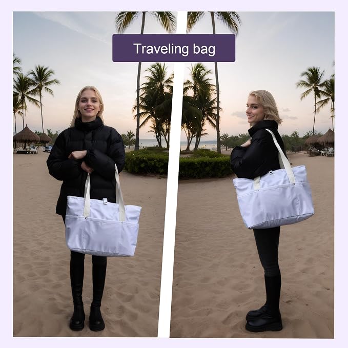 Work Bags for Women- Nursing Clinical Bag with Zipper Large Foldable Travel Bag Water-Resistant Handbag - Image 2