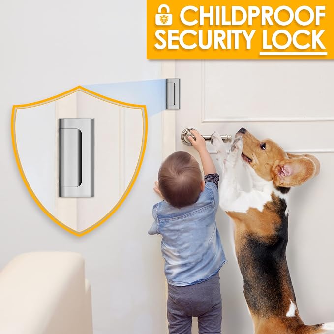Door Reinforcement Lock Withstands 800lbs of Force Door Lock for Kid Safety | ChildProof Door Safety Locks from Inside Drilling Required, Prevents Unauthorized Entry, Add a Door Security Lock for Privacy - Image 5
