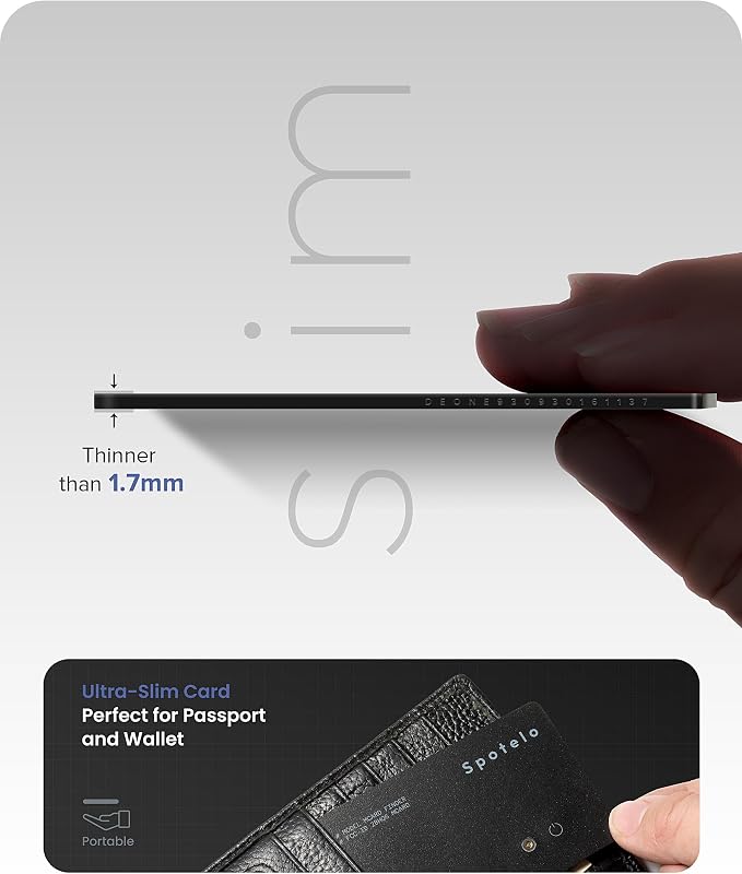 [ Apple Mfi Certified ] Wallet Tracker Card Works with Apple find My(iOS Only) Tracking Card, Rechargrable Smart Card Tracker, 1.7mm IP68 Waterproof Item Locator for Luggage, Passport, Bags - Image 3