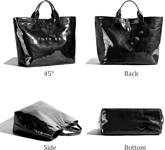 Lushandy PVC Tote Bag for Women Jelly Beach Bag Top Handle Hobo Handbag | Water-Resistant, Wipe Clean, Lightweight - Image 5