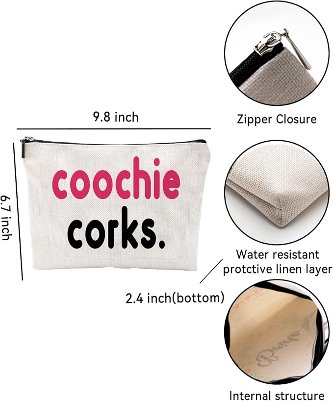 ZUYUROU Tampon Holder for Bathroom - Funny Gifts for Women, Girls Night Out Gifts - Coochie Corks Makeup Pouch - Image 2