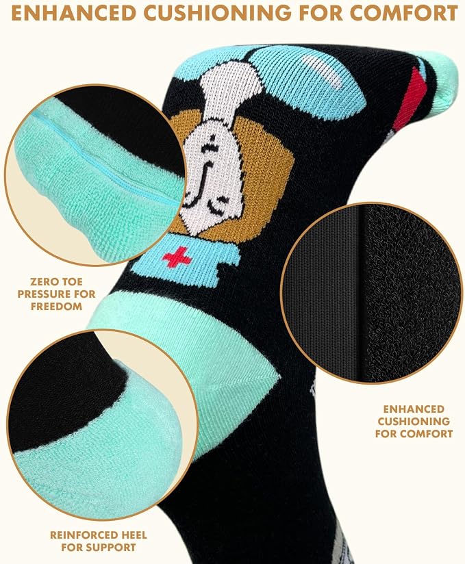 Thick Soft Cotton Compression Socks | 2 Pairs 15-20mmHg Cushioned Soft Breathable Comfortable Knee High Compression Socks for Women Men, Pregnancy Travel Nurse - Image 4