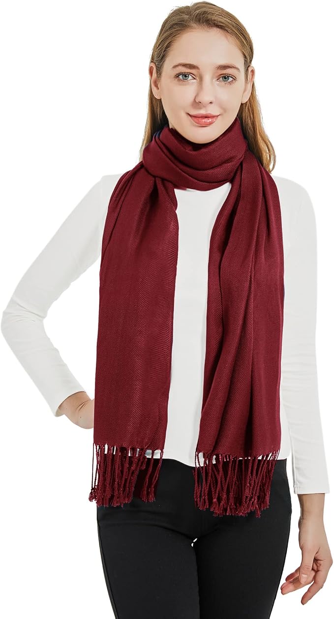 Soft Silky Pashmina Shawl Wraps Solid Colors Scarf for Wedding Evening Dresses - Image 5