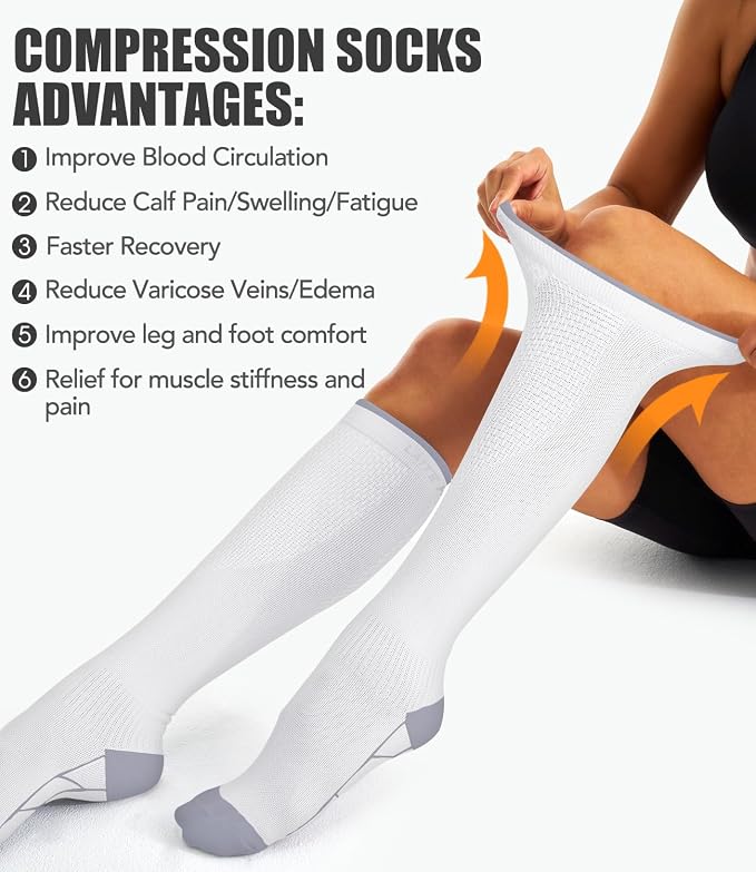 3 Pack Medical Compression Sock-Compression Sock For Women and Men Circulation -Best for Running,Nursing,Athletic Sports - Image 5