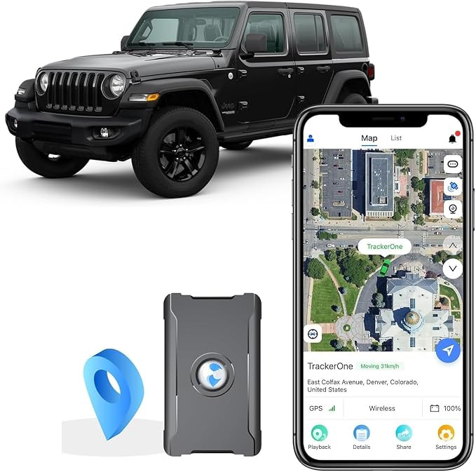 4G GPS Tracker for Vehicles Car Kids, Car Tracker Device Hidden Tracking Devices for Cars Hidden 10S Update Strong Magnetic Long Battery Life (Tracker 1 Year Subscription Incl.) by WanWayTech