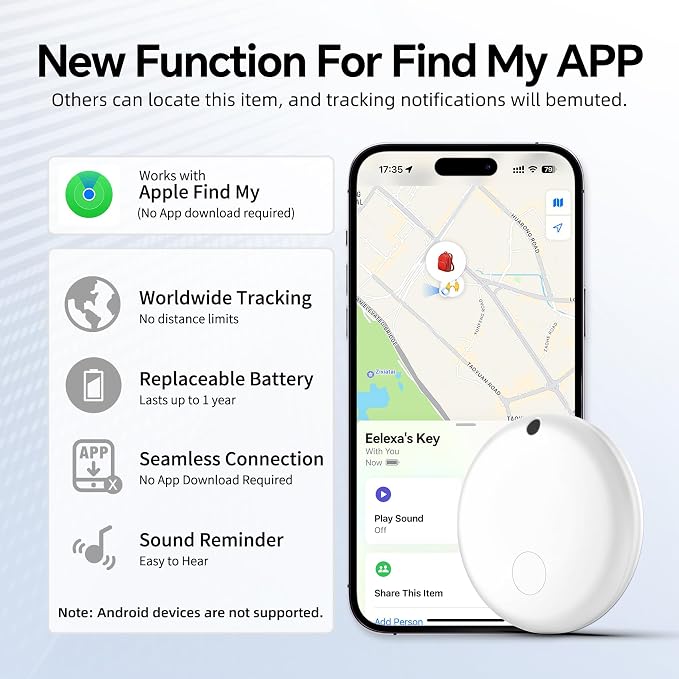 Air Tracker Tags- 2 Pack, Item Locator, Bluetooth Luggage Tracker Works for Apple Find My (iOS Only),Key Finder, ltem Locator for Wallet, Backpack,Suitcase, Bag, Birthday Gift - Image 2
