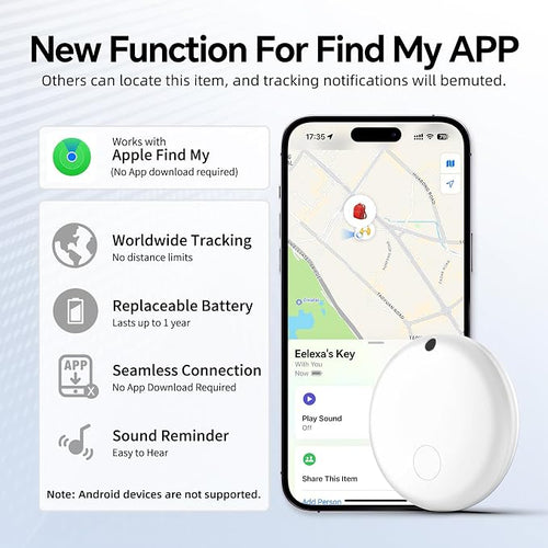 Air Tracker Tags- 2 Pack, Item Locator, Bluetooth Luggage Tracker Works for Apple Find My (iOS Only),Key Finder, ltem Locator for Wallet, Backpack,Suitcase, Bag, Birthday Gift - Image 2