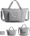 BAGSMART Foldable Travel Bag, 37L Expandable Personal Item Bag, Gray | Airline Approved Personal Carry-on Size, Fits Under-seat, Trolley Sleeve, Backup Bag for Travel, Vacation, Overnight by BAGSMART