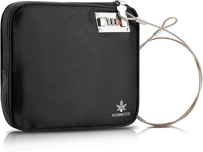KOSMCCO Anti Theft Beach Locking Bag, Portable Travel Safe, Black | Lockable Design, Holds Phone Wallet and Keys, Compact and Durable, Ideal for Beach Pool and Vacation by KosmccoCo