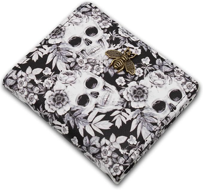 Small Women Wallet RFID Blocking Bifold Pocket Wallet Slim Compact Ladies Purse Mini Wallets For Women (Skull) by Altally
