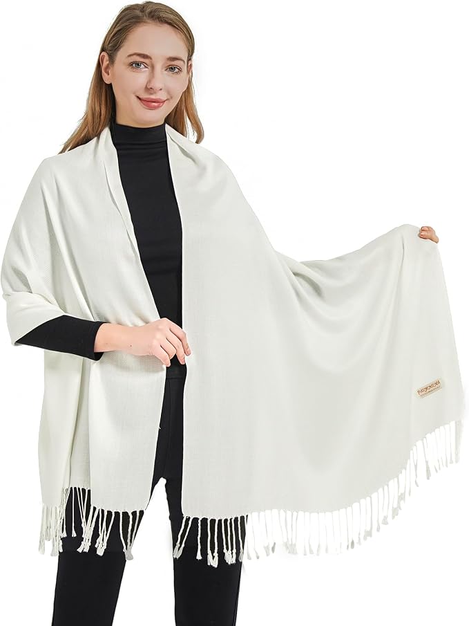 Soft Silky Pashmina Shawl Wraps Solid Colors Scarf for Wedding Evening Dresses - Image 4